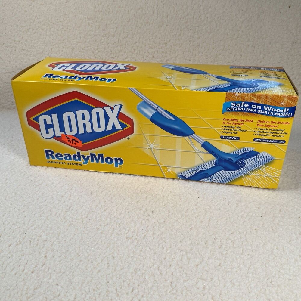 Clorox Ready Mop Complete Mopping System in Box - Mop, Pads, Cleaner - NEW